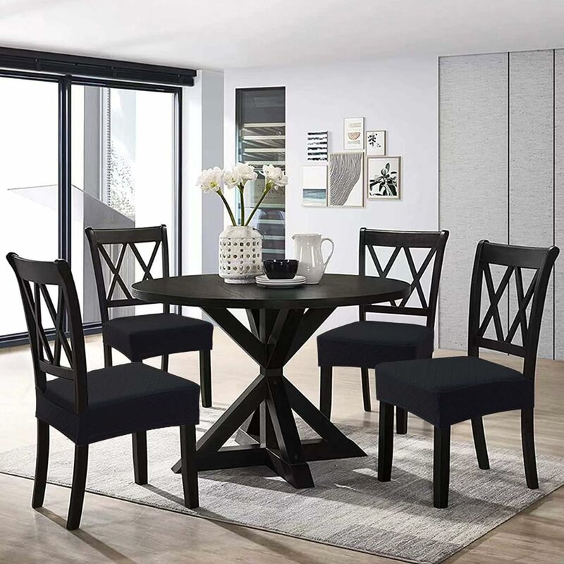 Diamond Lattice Waterproof Seat Covers For Dining ROom Chairs, Stretch Kitchen Chair Covers For Dining ROom, Seat — image 2