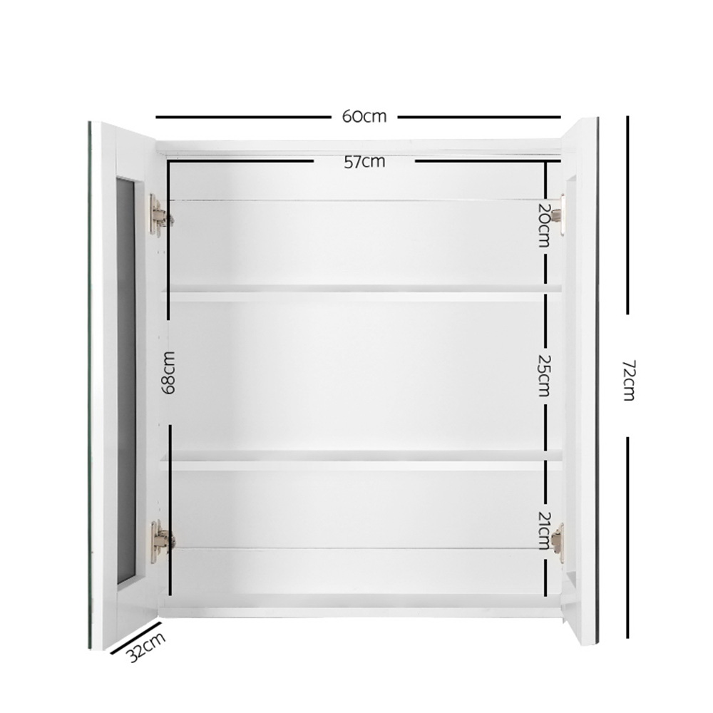 Cefito Bathroom Mirror Cabinet 600x720mm White โ image 2