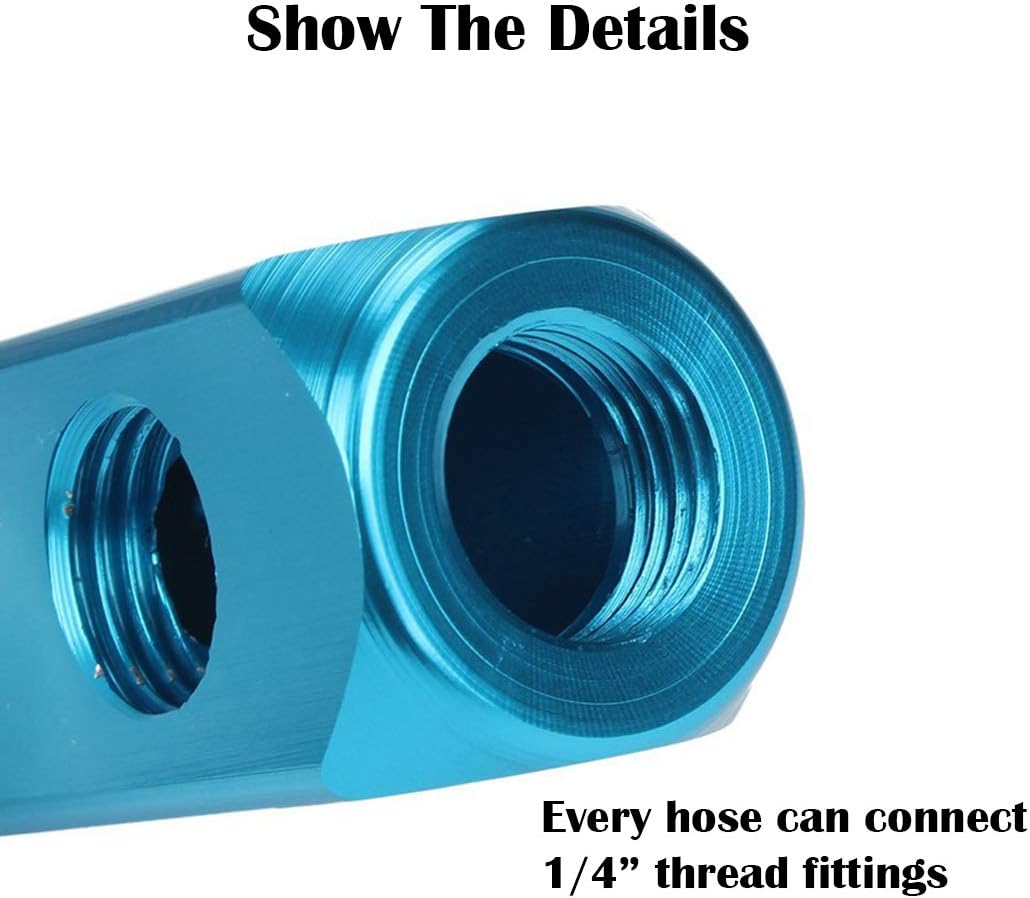 1/4" 2 Way 5 Port Aluminum Air Hose Inline Manifold Block Splitter, Pneumatic Air Compressor Manifold Fitting โ image 4