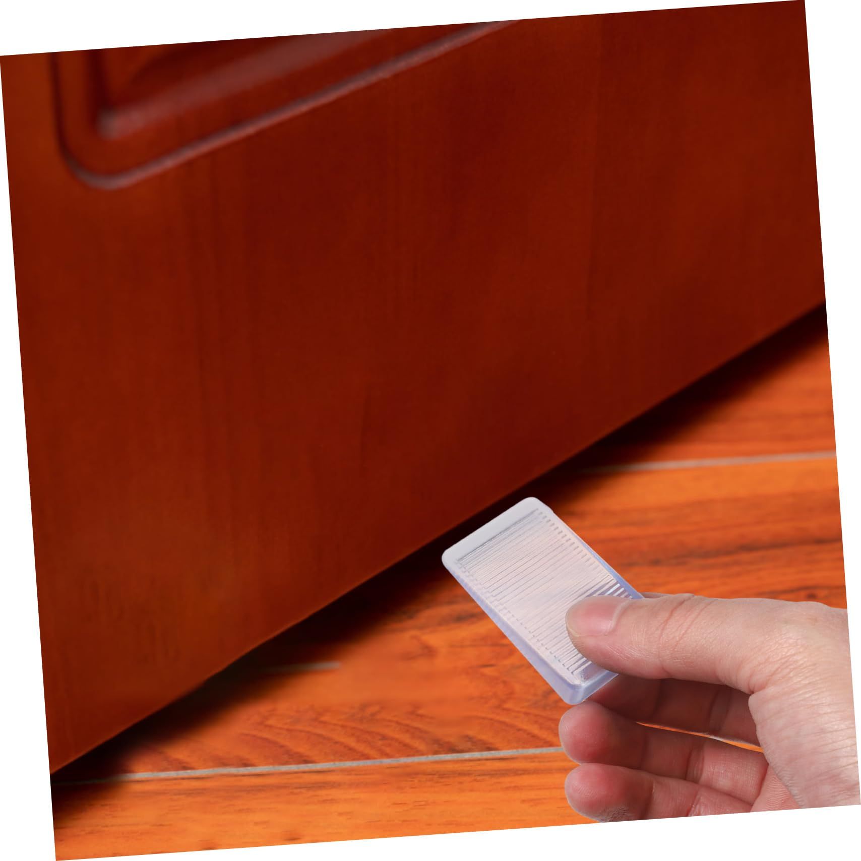 4pcs Furniture Mat Clear Plastic Table Cloth Door Jam Rubber Wedge Shims Plastic Tablecloth Door Wedge Table Leveler Cabinet — image 3