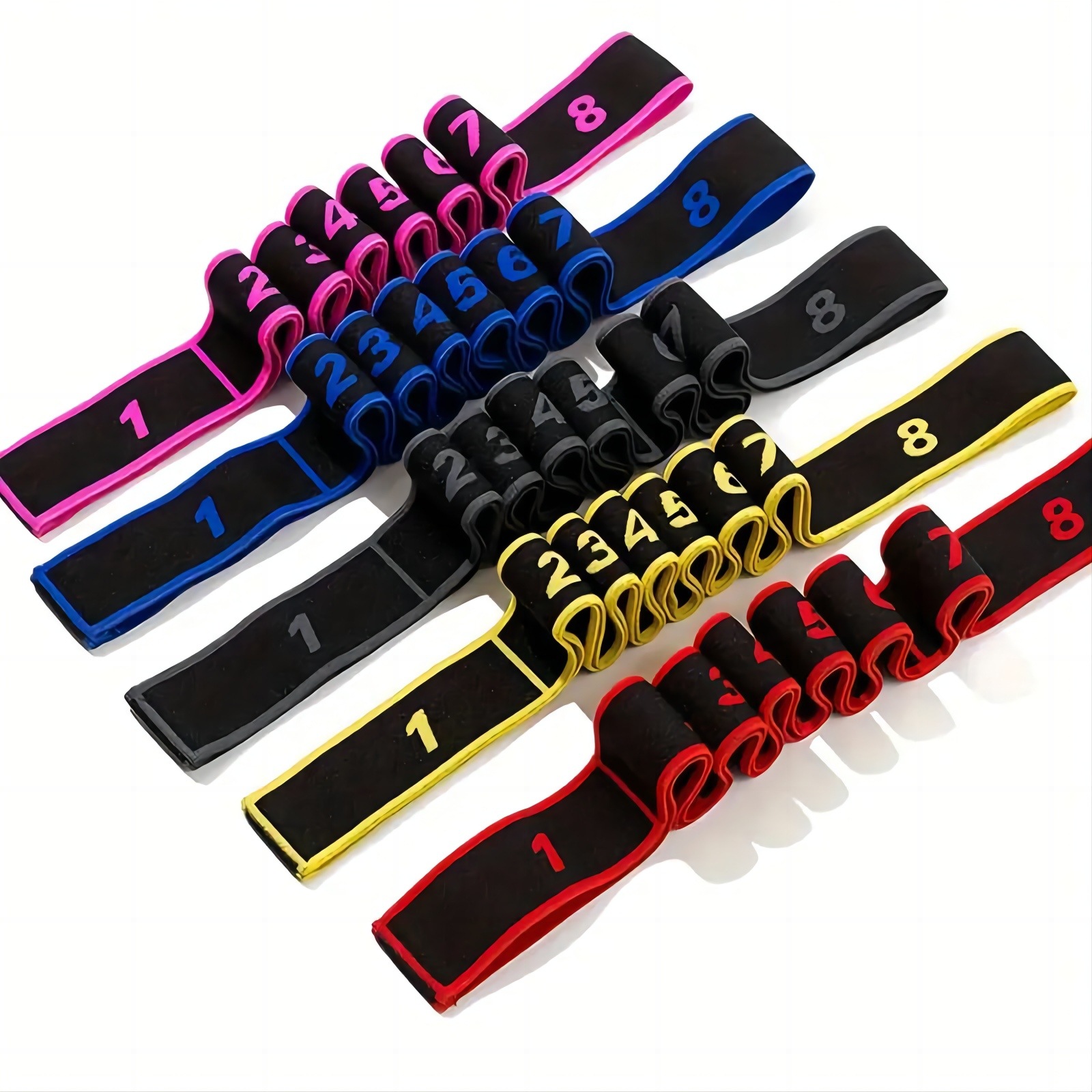 Blue 3 Pack Multi-Loop Yoga Stretching Strap with Numbered Sections 90cm Elastic Resistance Band for Dance Pilates Body Sculpting Australian Fitness Gear — image 3