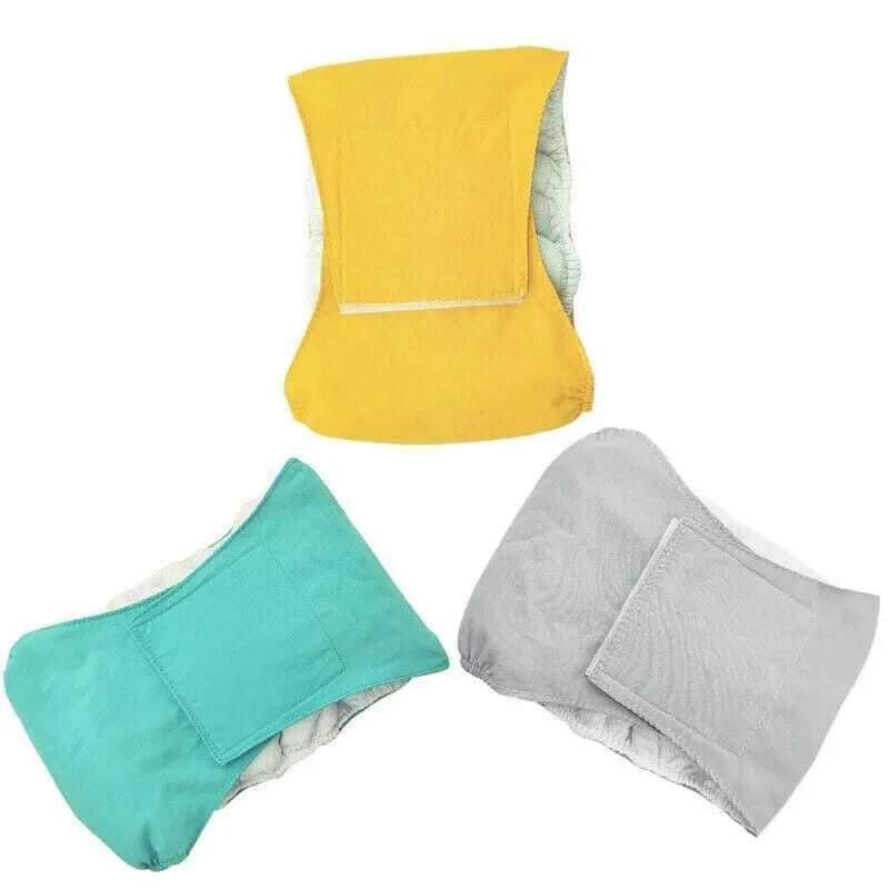 L Male Dog Puppy Nappy Diaper Belly Wrap Band Sanitary Pants Underpants - Yellow — image 3