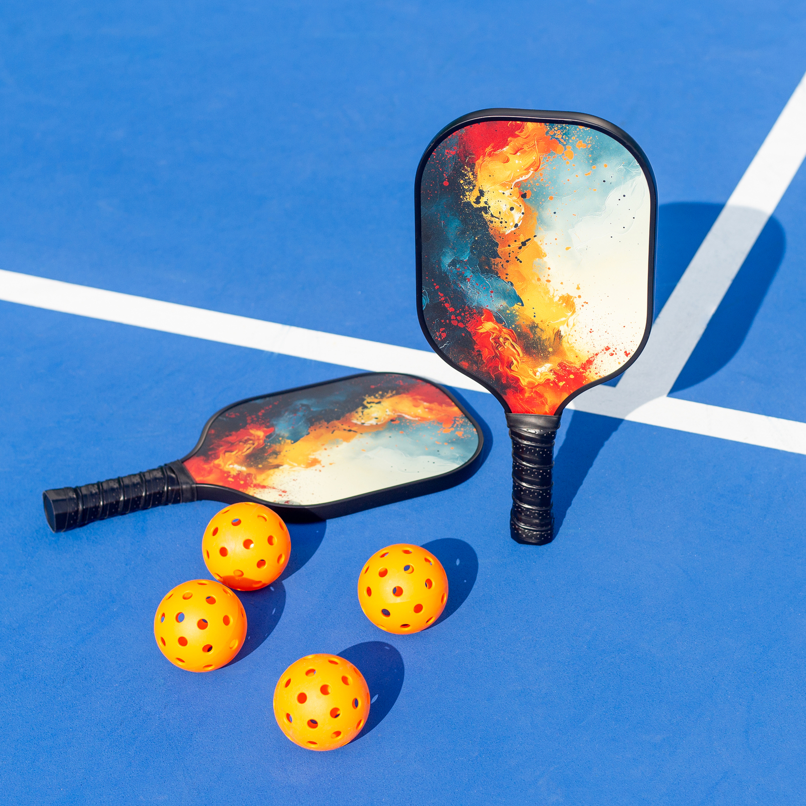 Pickleball Set with 4 Fiberglass Paddles, 6 Balls, Net, and Carry Bag โ image 6