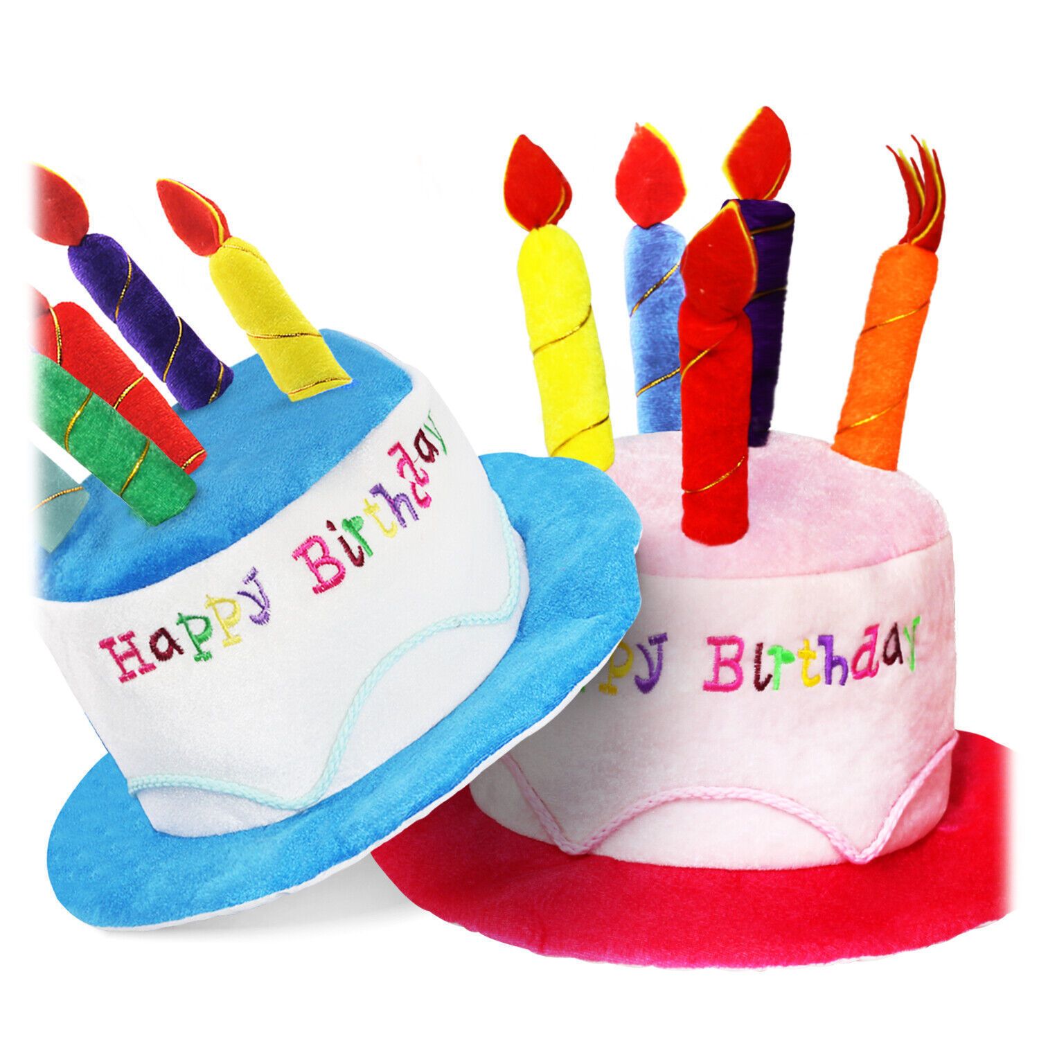2-piece Pink Plush Birthday Cake Hat Set - Novelty Party Accessory with Matching Glasses, Fun Photo Prop โ image 5
