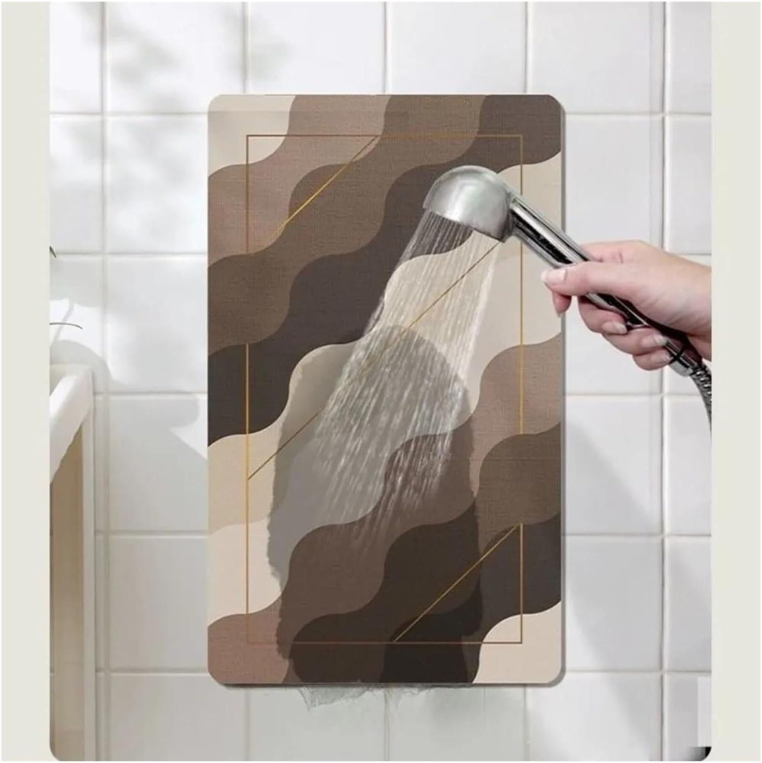 Ultra-Absorbent Instant Dry Diatom Mud Bathroom Mat (50 x 80 CM) - Puzzle Decor Anti-Slip Rubber Rug for Kitchen, Entryway & Shower(Blue) — image 4