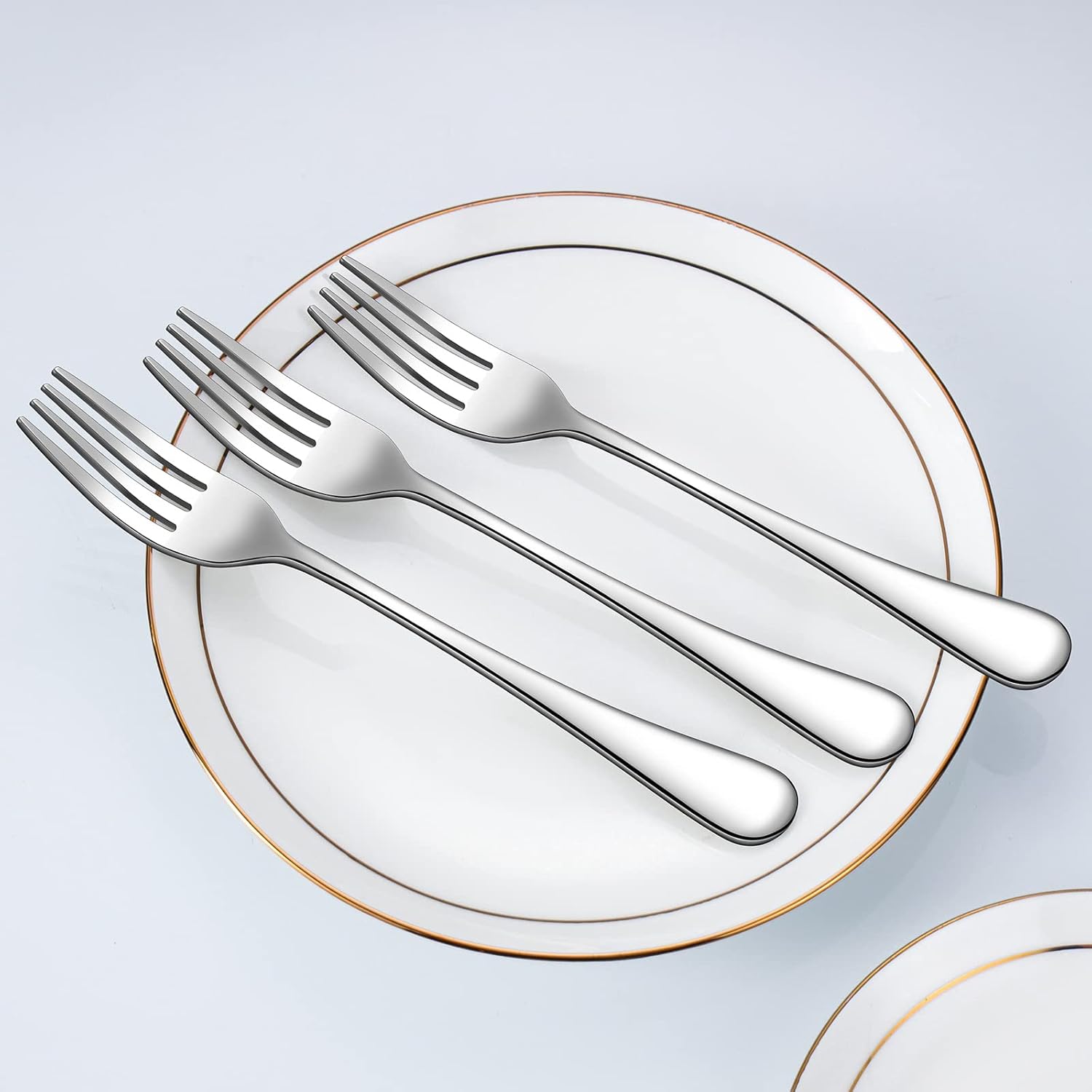 Set of 12, Stainless Steel Dinner Forks Silverware Set, Heavy-Duty Dinner Forks (8 Inch) Cutlery Set, Dishwasher Safe (Silver) — image 3