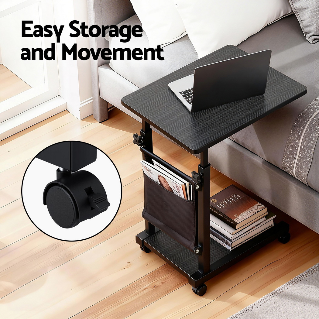 Artiss Laptop Desk Height Adjustable Mobile Workstation Computer Desks 48CM Black — image 6