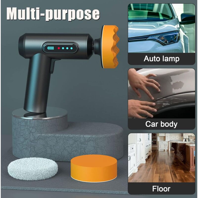 Portable Waxing Polisher With Polishing Pad, Polisher With 2000Mah Lithium Battery Brushless Polisher — image 2
