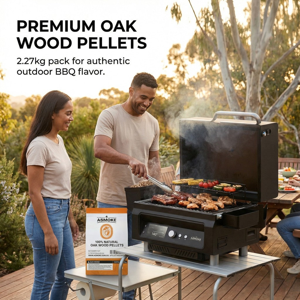 ASMOKE 100% Natural Oak Wood BBQ Pellets (2.27kg) - High Heat Hardwood for Brisket & Pizza Ovens — image 6