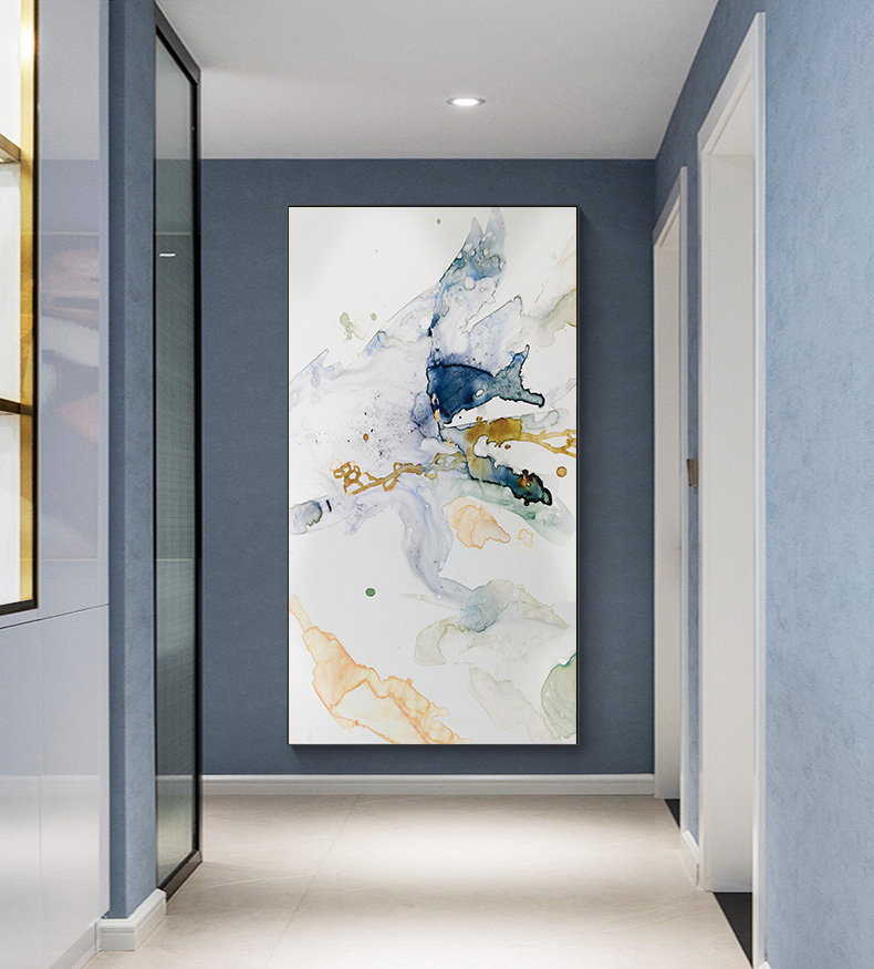 Wall Art 40cmx80cm Abstract Watercolour Style Black Frame Canvas — image 4