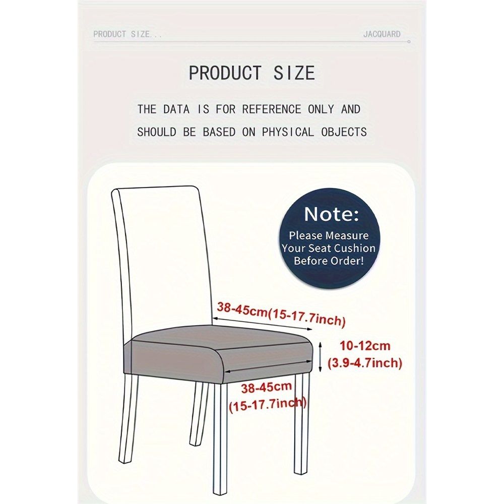 Chair Seat Covers Dining Chair Covers Set of 4, Jacquard Chair Seat Slipcover Removable Washable Seat Cover for Dining Chairs Dining Room Chair Cover Protector โ image 5