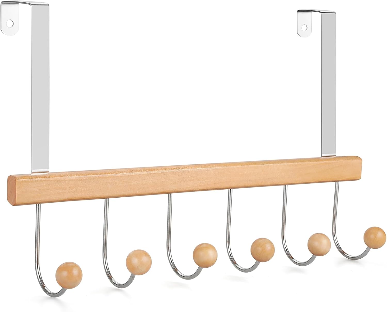 TOPIA HANGER Over The Door Hooks for Hanging, Towel Hooks Towel Racks for Bathroom, Coat Hooks Coat Rack Over The Door Organizer Hanging, Wooden Door Hangers