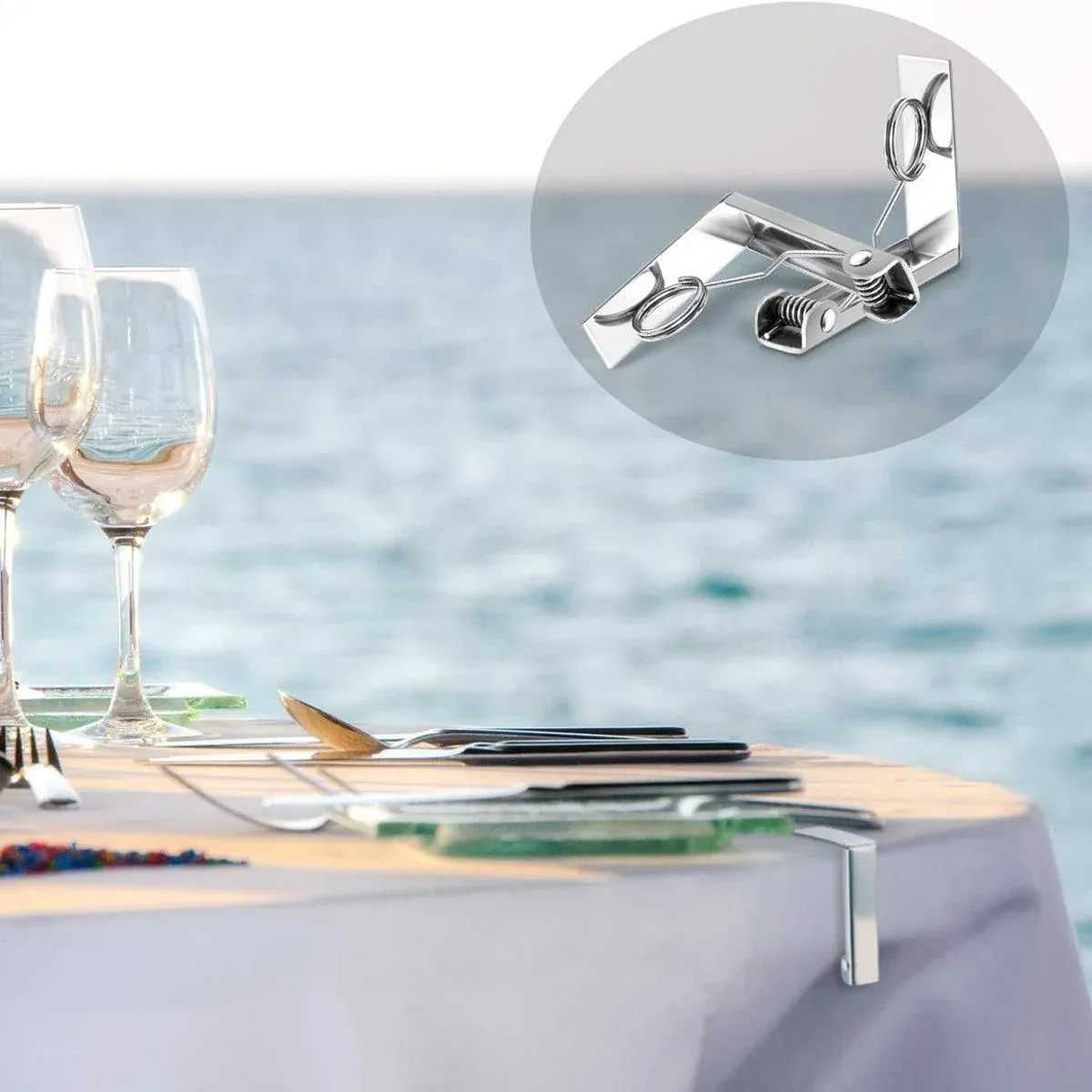 6pcs Stainless Steel Tablecloth Clips Table Cover Holders for Desktop Picnic β image 4