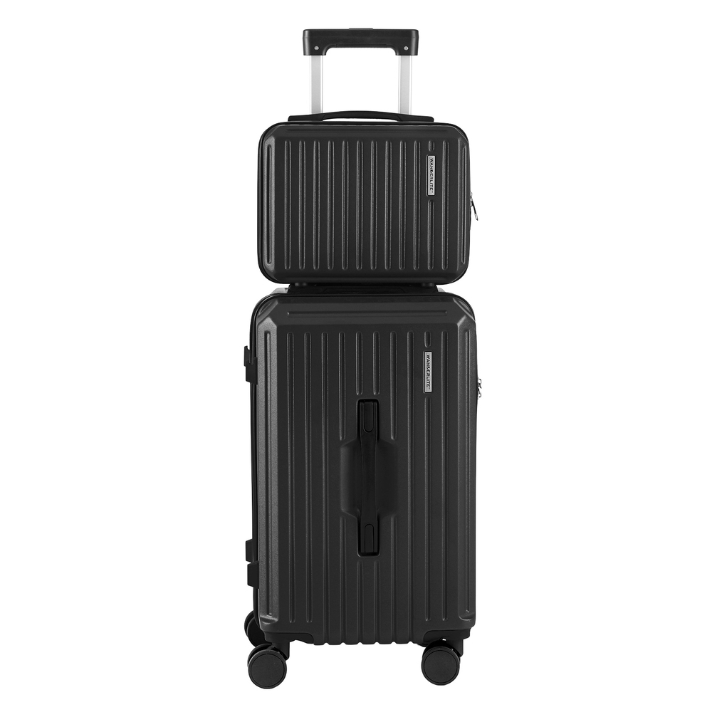 Wanderlite 2pcs Trunk Luggage Suitcase Travel Carry On TSA Lock 12" 20" Black — image 3