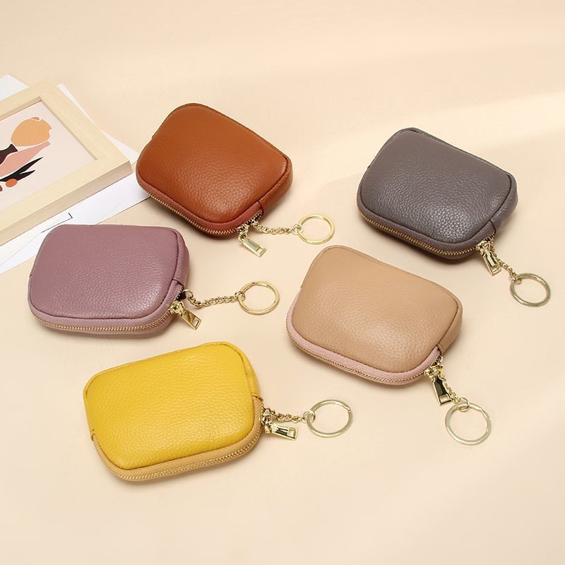 Claret Stylish Mini Zipper Wallet for Women – Compact PU Coin Purse with Key Ring & Card Storage (3-Pack) — image 5