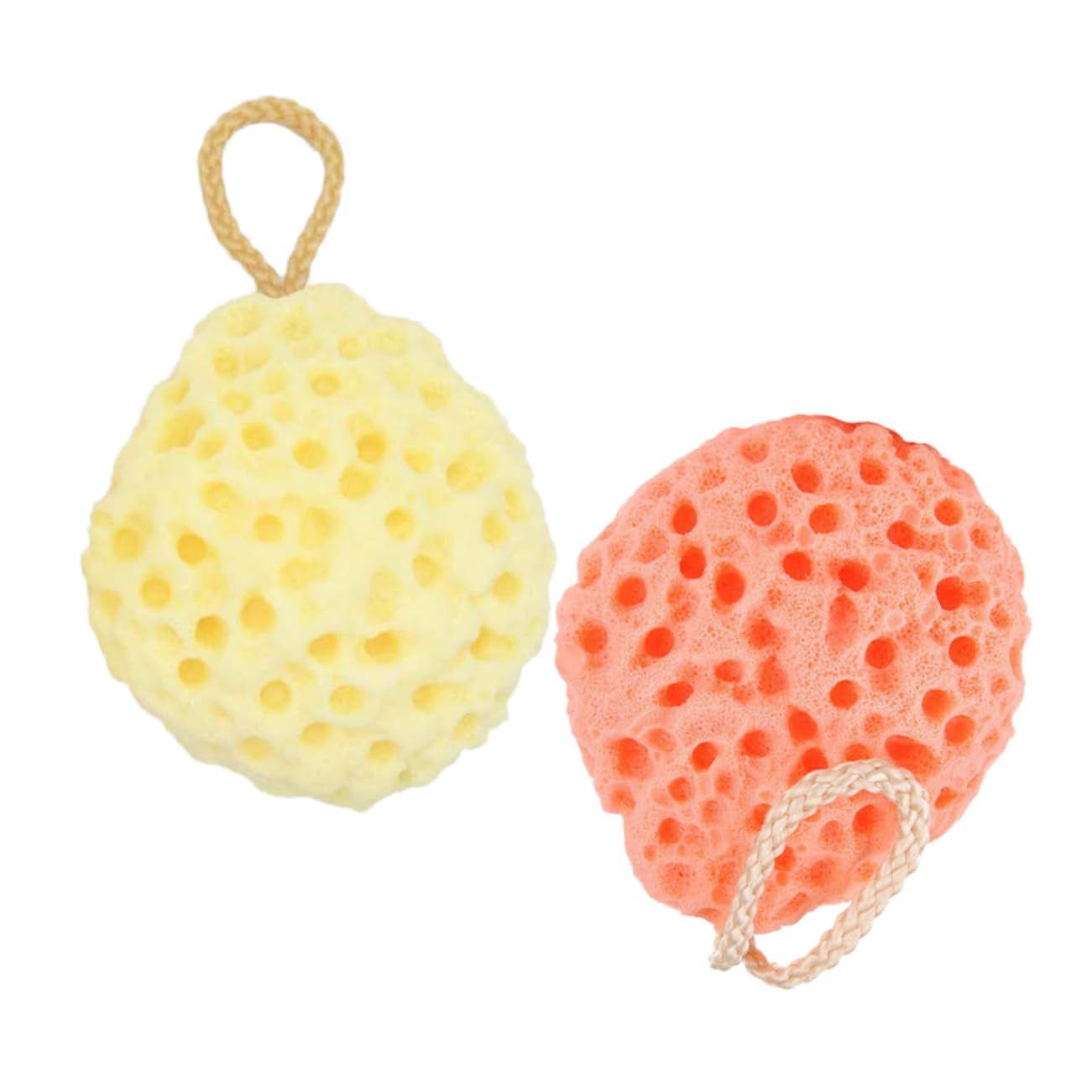 2pcs Body Exfoliator Ball Body Sponge Body Scrubber Puff Bath Pouf Soft Body Shower Sponge Bath Ball Pouf Shower Natural Sponges โ image 2