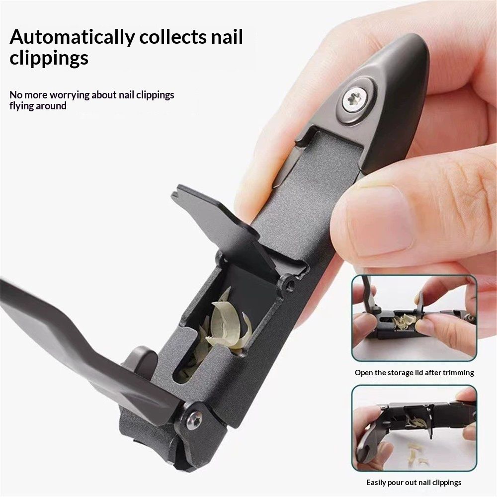 Heavy Duty Sharp Self-Collecting Nail Cutter, Ergonomic Lever for Fingernails & Toenails, Ideal Gift for Men & Grooming Gifts(black) — image 3