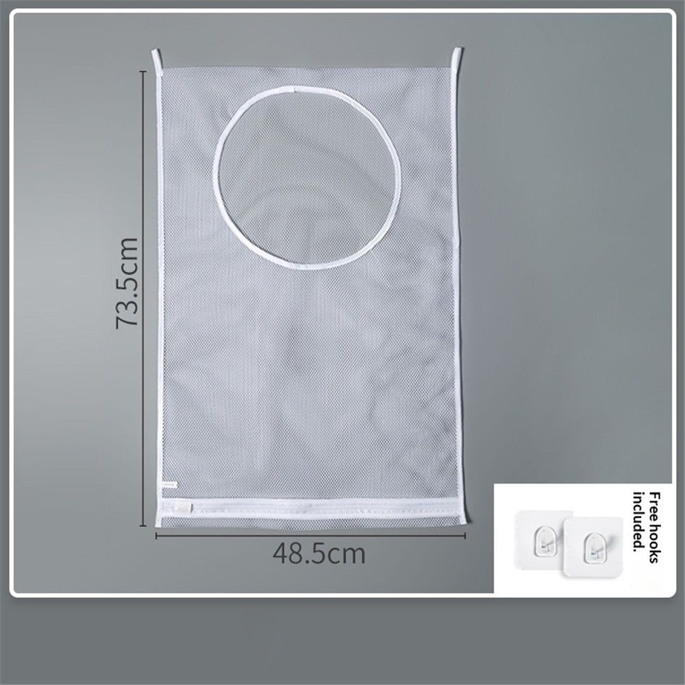 2 pack Hanging Laundry Hamper Bag, Portable Laundry Bag, 29 × 19 Inch Large Foldable Wall Hanging Laundry Basket with 2 × 2 Adhesive Hooks for Dirty Clothes — image 4