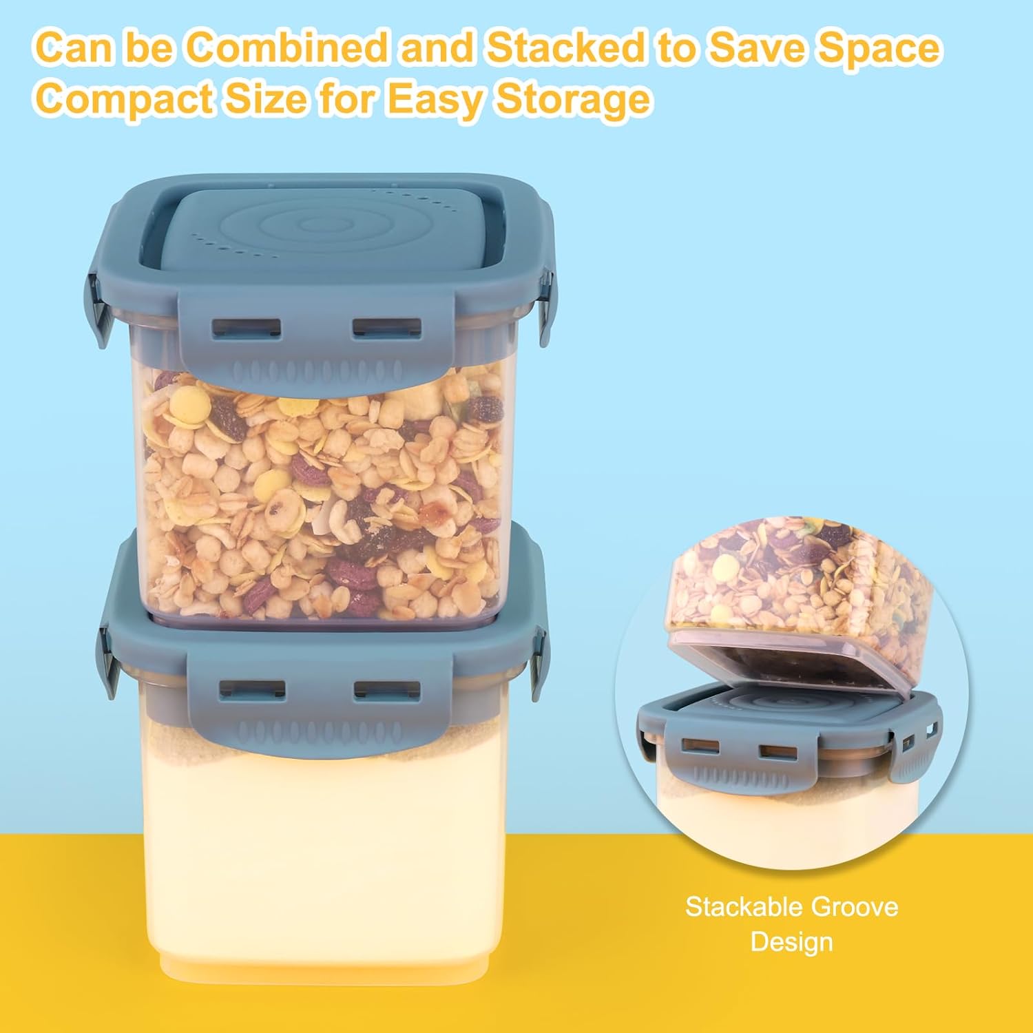 Formula Dispenser On The Go, Formula Container to Go, Portable Milk Powder Kids Snack Container with Scoop for Infant Toddler Travel Outdoor Picnic — image 6