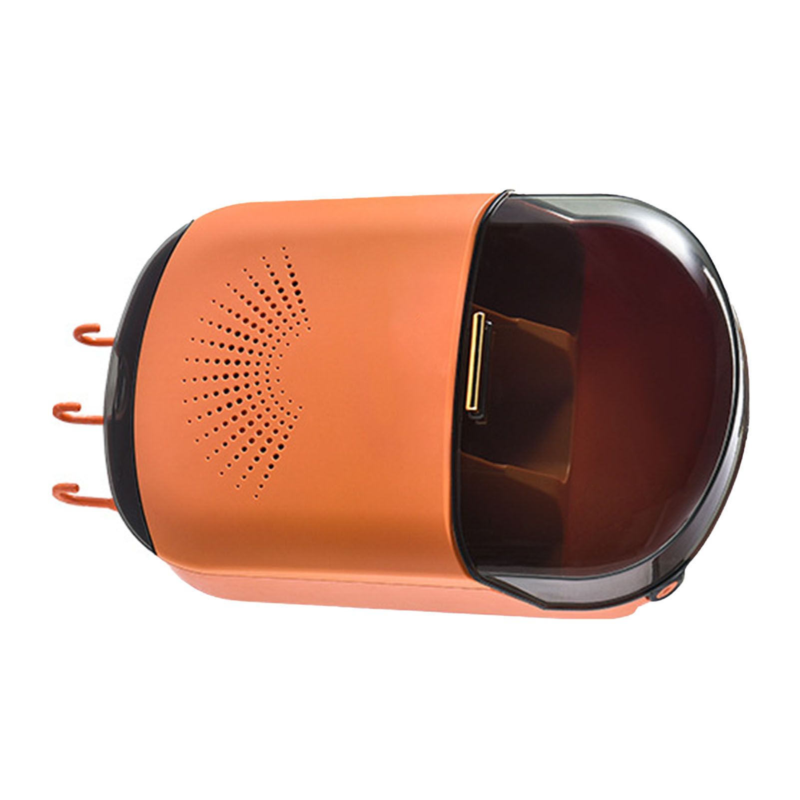 Wall Mounted Chopsticks Holder Dust Prevention 3 Compartments Large Capacity Draining Utensil Storage Box with Cover Orange โ image 4