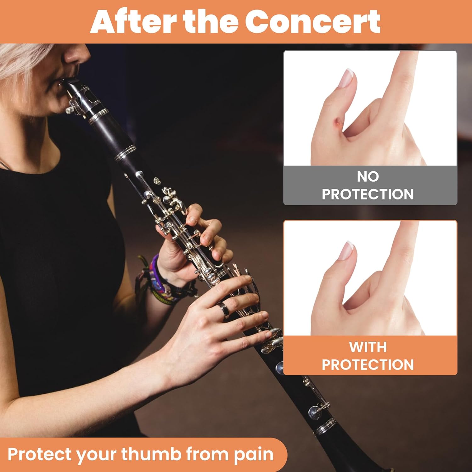 5PCS Clarinet Thumb Rest Cushion Soft Silicone Clarinets Oboe Thumb Rest Cushion Protector Thumbs Protector Fit for Most Clarinet — image 4