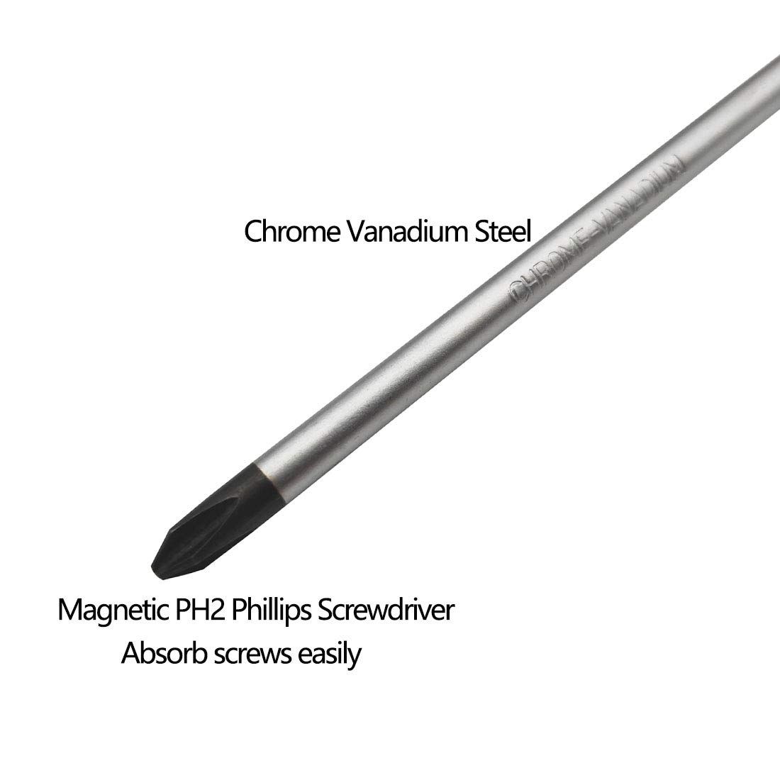 2Pcs Screwdriver 6 inch Shaft Non-Slip Grip Screwdriver Magnetic Tip 6mm PH2 Cross Head Screwdriver — image 4