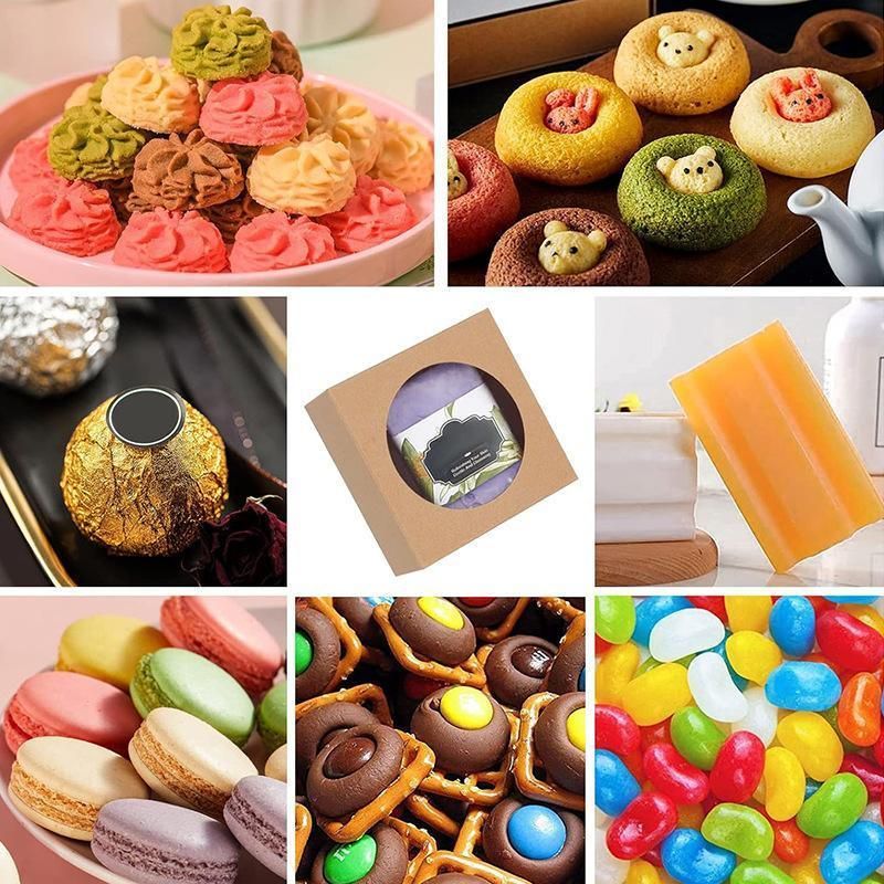 50PCS Handmade Soap Paper Box Round Window Kraft Black White Candy Biscuit Box - White-50pcs 7.5 × 3CM — image 6