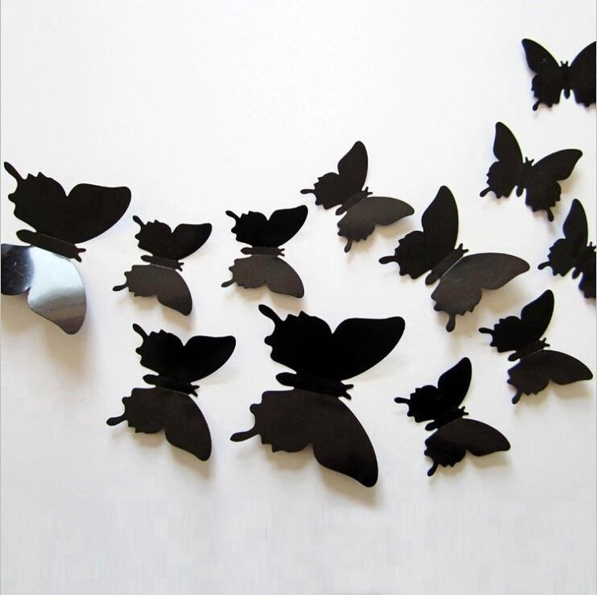 3D Wall Decoration Butterflies 12 Pieces | Wall Butterflies | Butterfly Wall Stickers | Solid Wall Stickers | Black — image 3