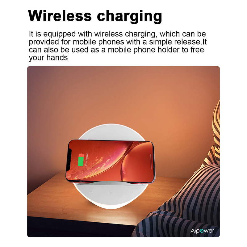 Mood lighting,Support Different Levels of White Light and Color Light,WiFi APP,Wireless Charging,Phone Holder โ image 4