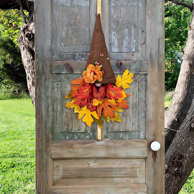 Autumn Maple Leaf Harvest Decoration, Indoor and Outdoor Autumn Signs Thanksgiving Flower Wreath Autumn Decoration — image 3