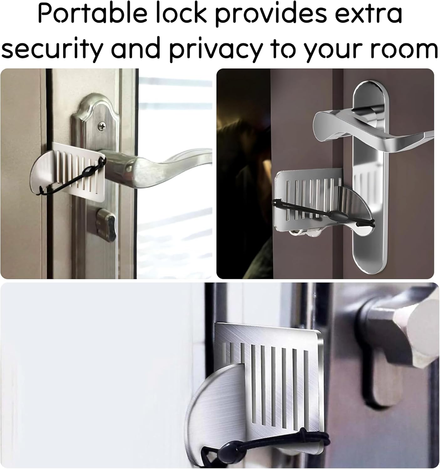 Doorstop - Portable door lock - Travel doorstop - Universal quick-install lock - Emergency lock - Child-safe doorstop - Anti-jam system - Theft security — image 2