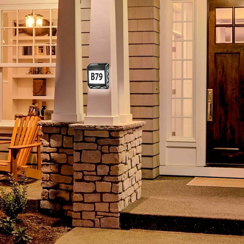 Number of Home Solar Light 8 Led of Home with Switch Crepuscular in Steel Stainless IP54 Waterproof Outdoor with Numbers 09 and Letters A — image 4