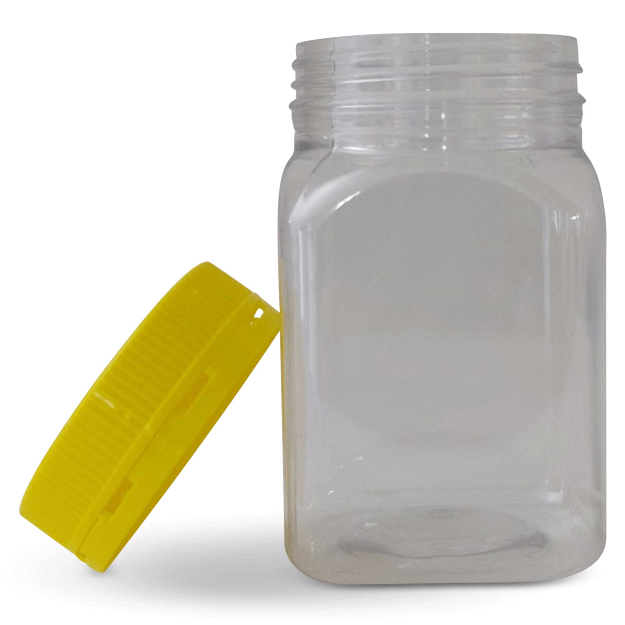 10 × 500g Plastic Honey Jars + Lids - Square Clear Food Grade Packaging Containers — image 2