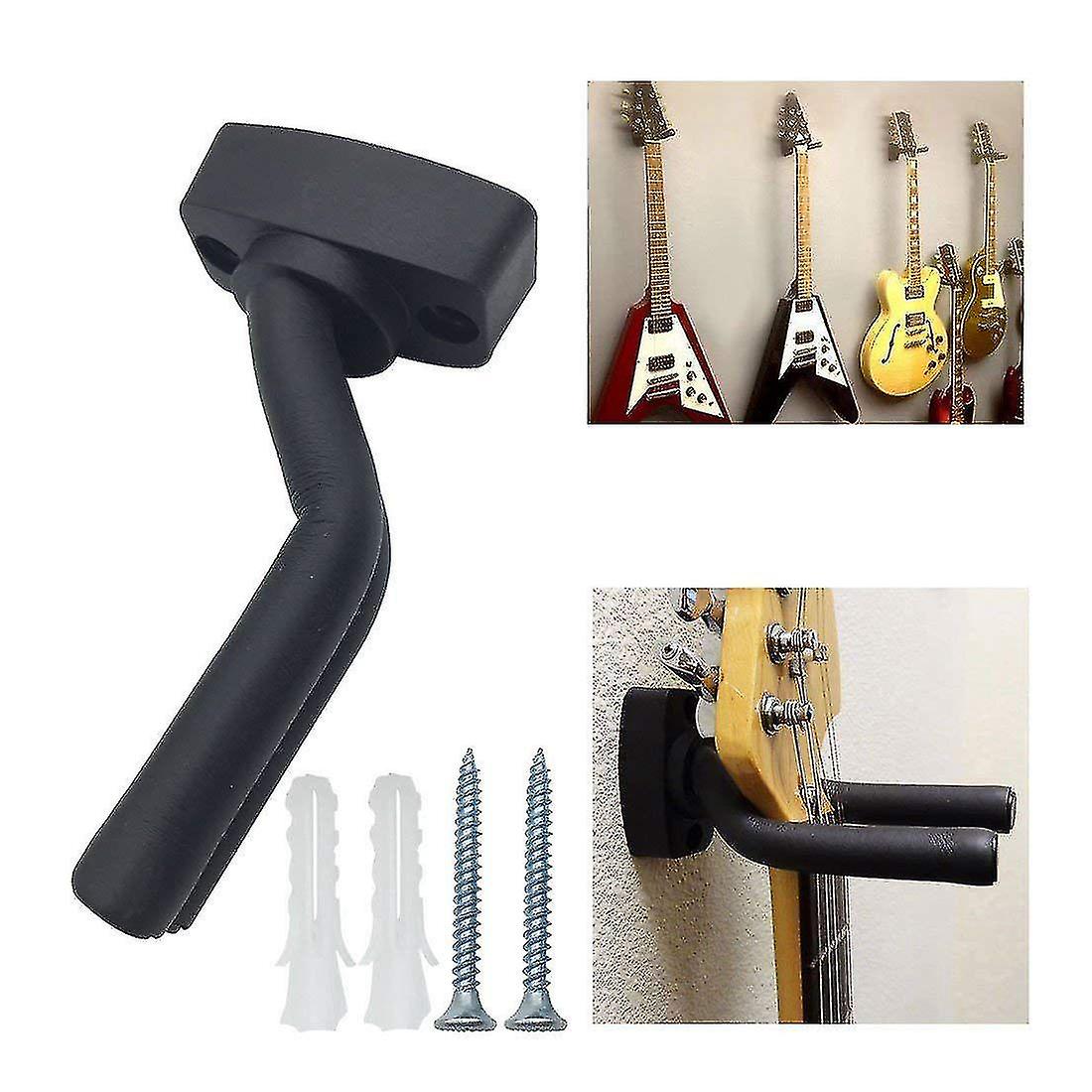 Guitar Hanger Wall Mount 5-Pack Black with Screws Compatible with Guitars — image 2