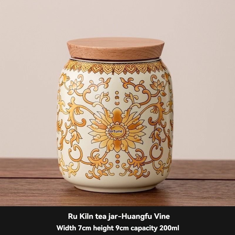 Ru Kiln tea jar, blue-and-white ceramic canister, airtight tea storage, floral tea container, Australian tea accessory - Cyan - Size 4 โ image 5