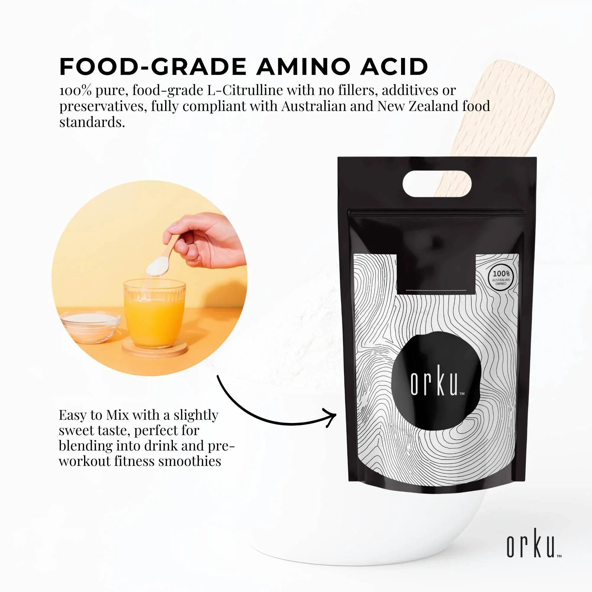 Orku 5Kg L-Citrulline Powder - Pure Unflavoured Food Grade Amino Acid — image 4