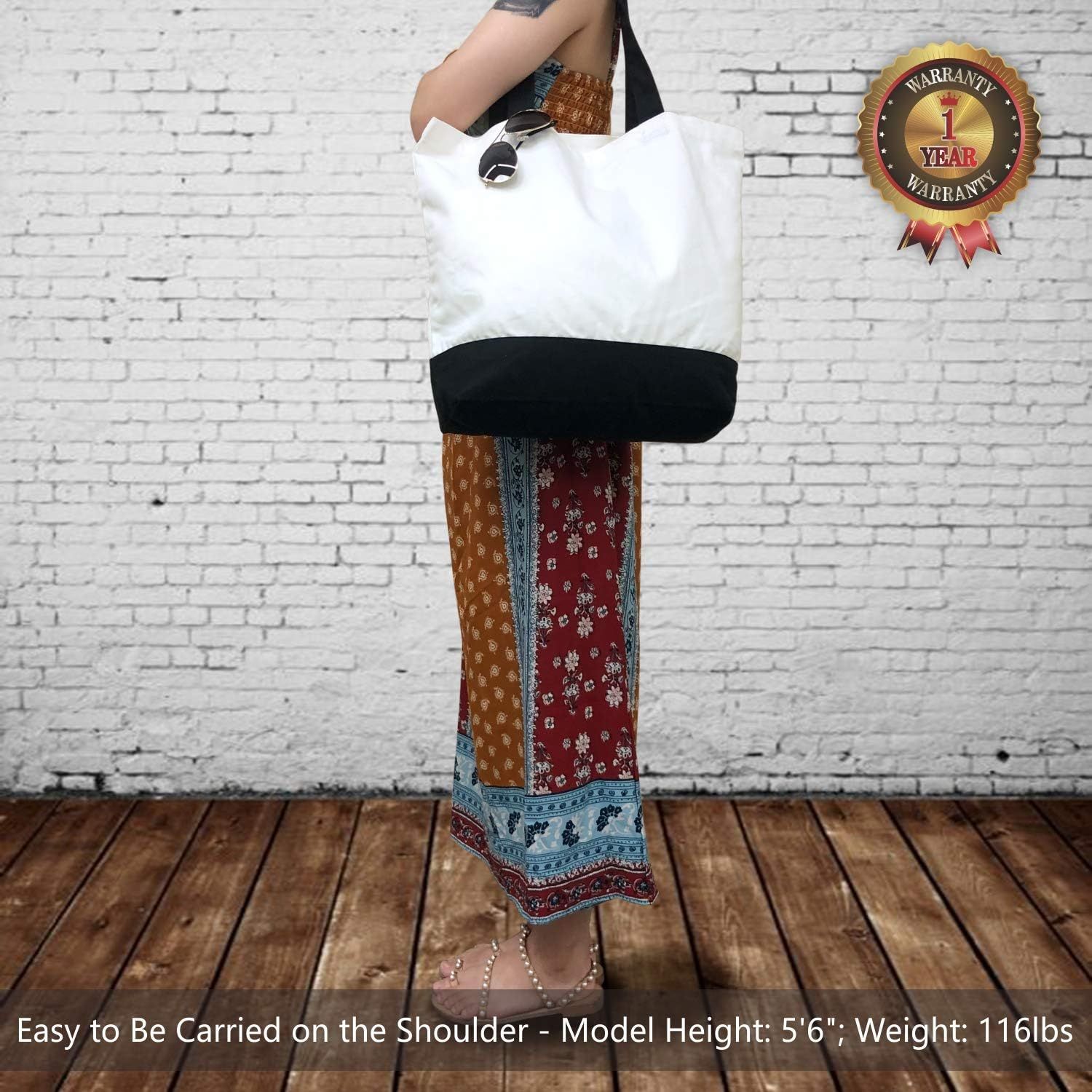 Super Strong Large 12oz Cotton Canvas Tote Bag, Reusable Grocery Shopping Cloth Bag, Fashionable Two-Tone Tote for Crafts, DIY Your Creative Designs — image 2