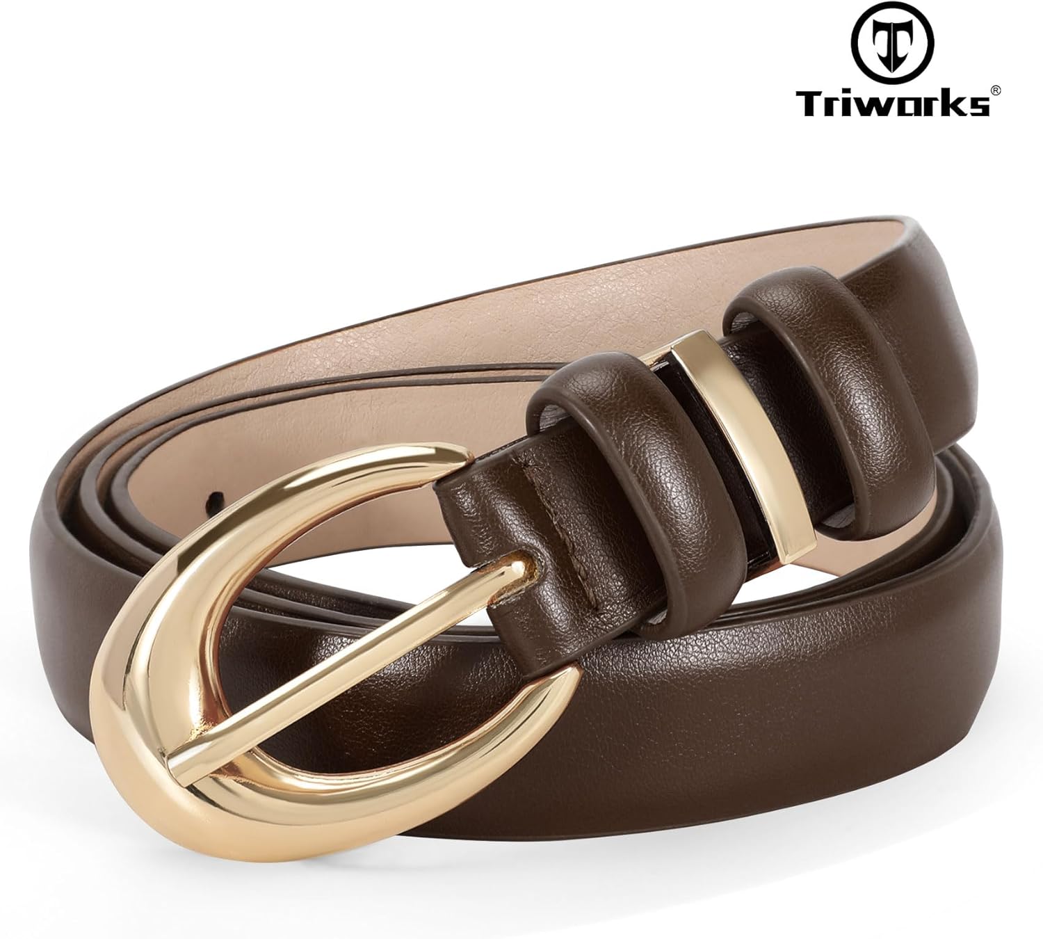 3 Pack Women Leather Belt for Jeans Pants Fashion Ladies Faux Leather Belt with Gold Buckle — image 5