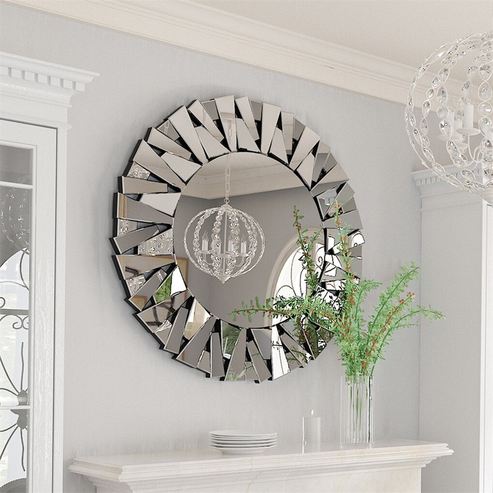 Silver Sunburst Round Wall Mirror — image 6