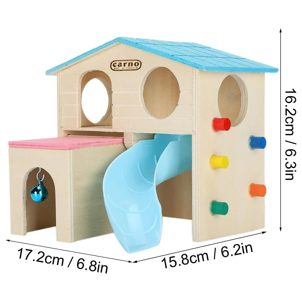 Wooden Luxury Hamster Villa Escape House Fun Nest Pet Home for Small Animals - Pink โ image 4