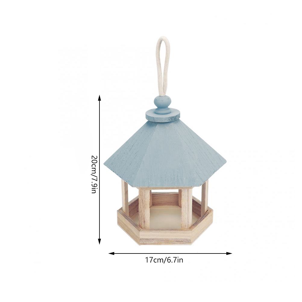 Wooden House Bird Feeder Hanging Feeding Station Hollow Bird Feeder โ image 3