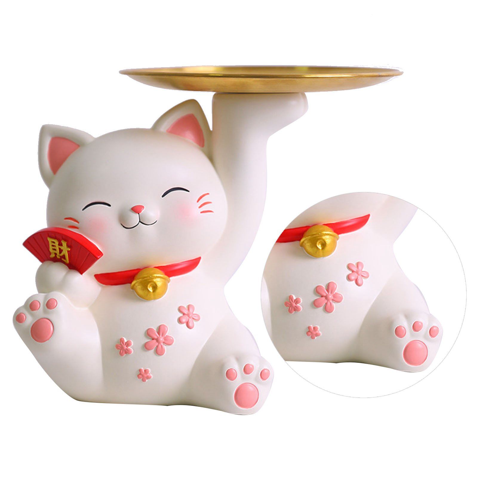 Porch Ornaments Light Luxury High Grade Storage Ornaments Living Room Desktop Decoration Fortune Cat 22 × 17 × 18.5cm/8.7 × 6.7 × 7.3in — image 4