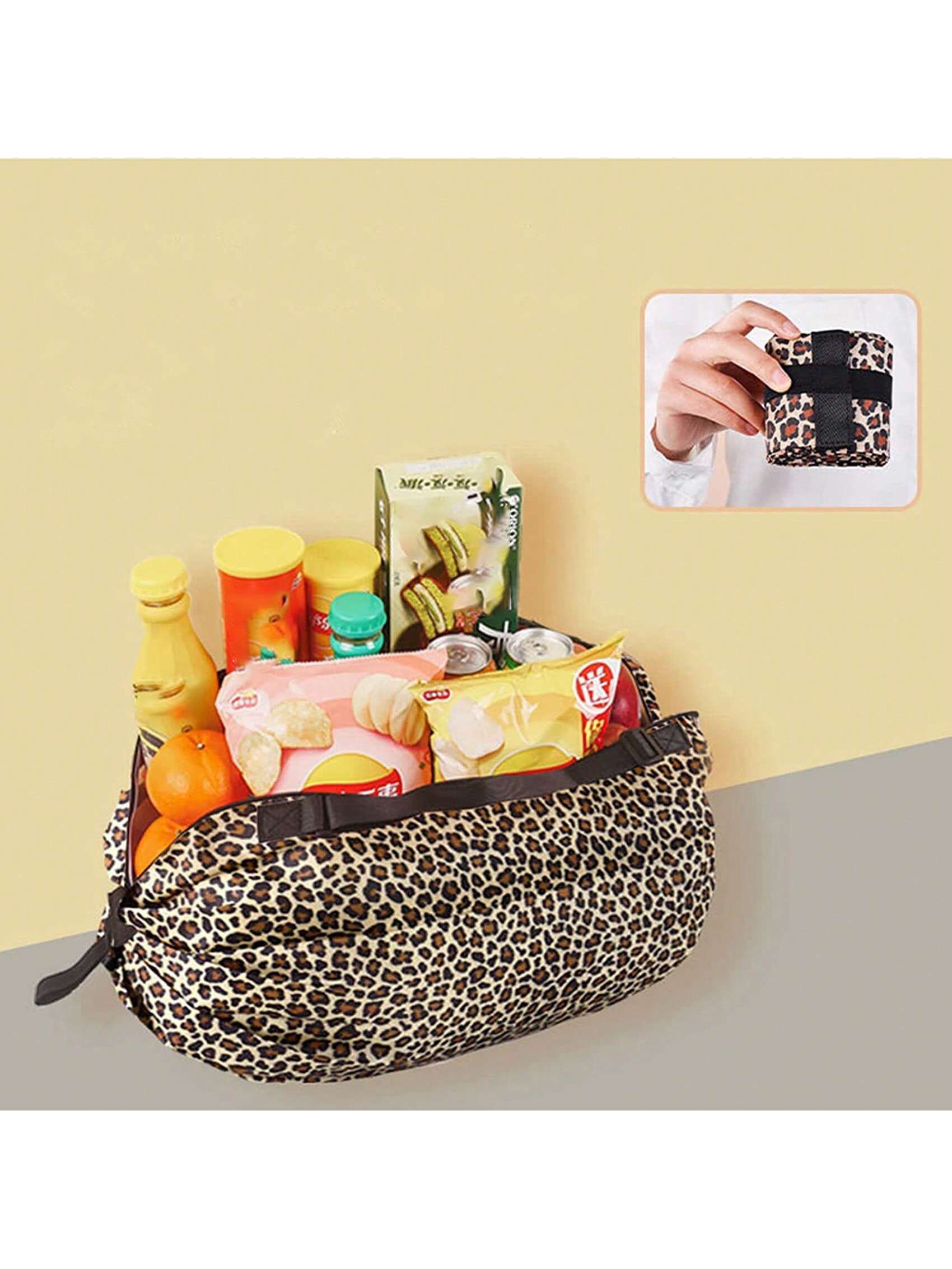 1PC Reusable Foldable Shopping Bag – Oxford Cloth Material, Travel Beach Tote, Supermarket Grocery Carry Bag, Compact and Durable — image 2