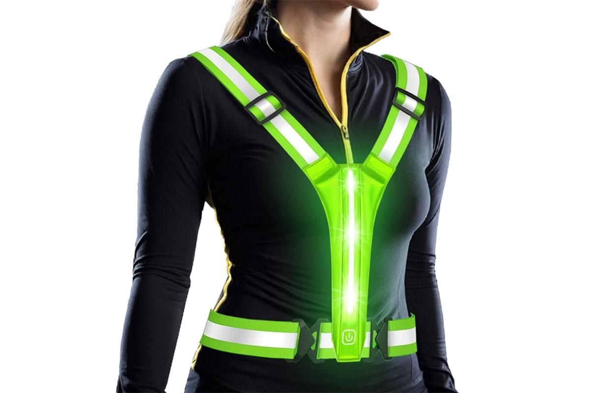 LED Reflective Vest Running Gear USB Rechargeable LED Light Up Vest High Visibility with Adjustable Waist and Shoulde for Night Walking Cycling, High โ image 2