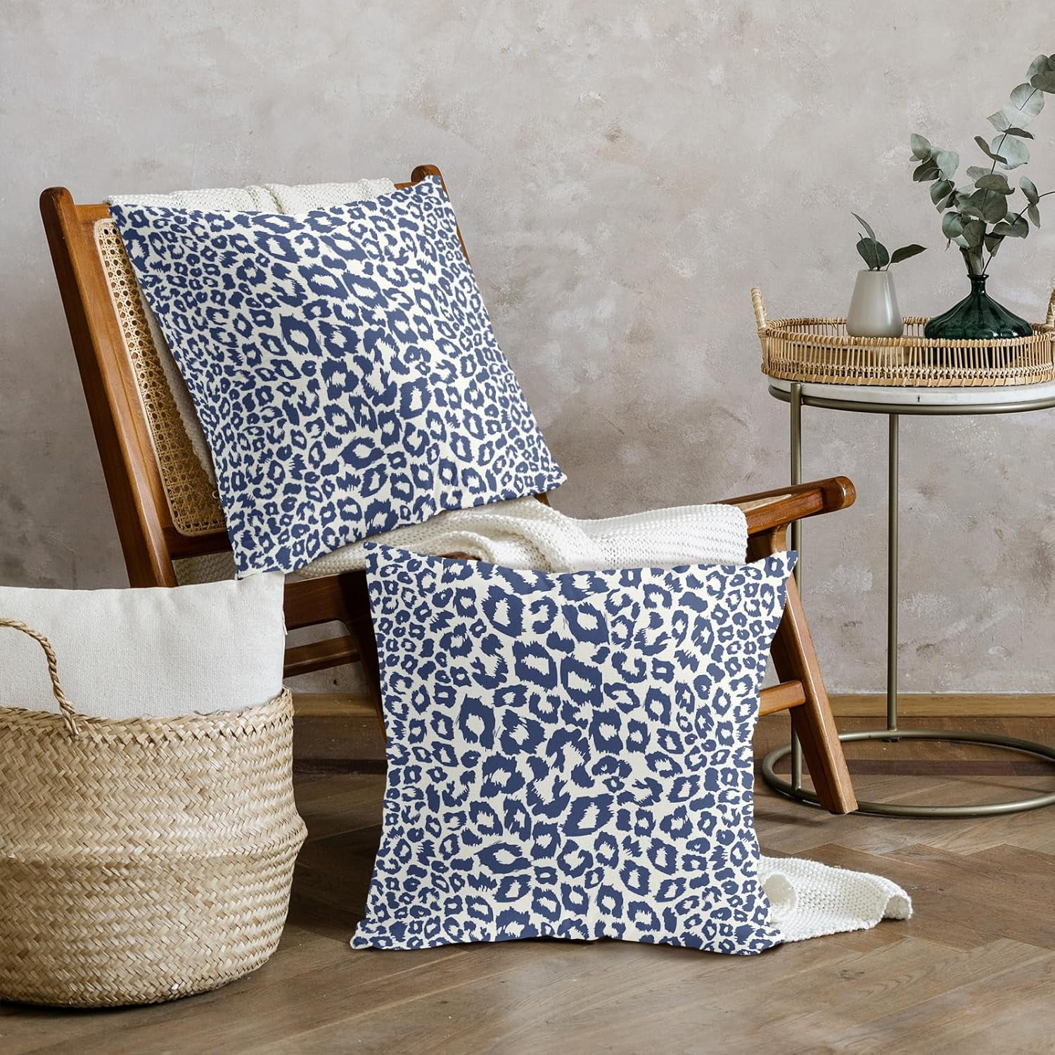 Lime Green White Leopard Print Pillow Covers 18x18 Inch Set of 2 Cheetah Animal Spots Decorative Throw Pillows For Couch Farmhouse Chinoiserie Pillow Cases — image 4