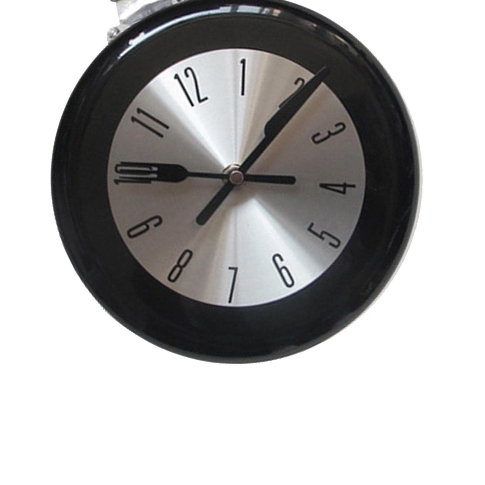 Wall Clock, 8 inch Metal Frying Pan Kitchen Wall Clock Home Decor - Kitchen Themed Unique Wall Clock with (Black) — image 2