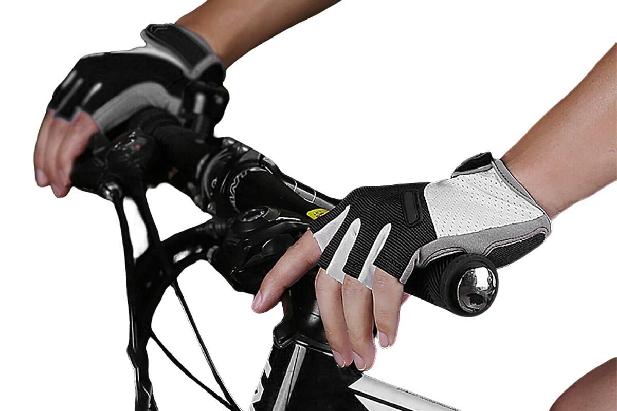 1 Pair Cycling Half Finger Bike Gloves With Anti Slip Pad For Unisex - Black & XL — image 2