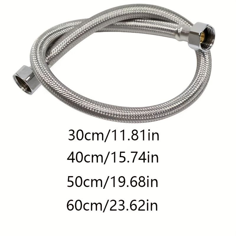[Flexible Braided Hose] Flexible Zinc Alloy Braided Hose - 30cm/40cm/50cm/60cm with Brass Fittings, Safe for Outdoor Gardening, Car Washing & Pet Areas — image 5