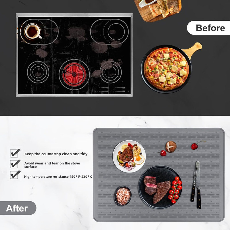 Silicone Stove Top Cover 71x50x0.2cm Heat Resistant Electric Cooktop Protector Mat for Kitchen Benchtop and Laundry Black โ image 6