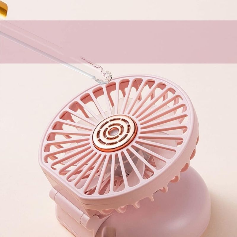 Handheld Fan, Portable Neck Fan, Folding fan, Attachment function 3 Speed Fan USB Rechargeable Fan Cute Design (Deep blue) — image 3